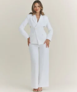 Hot Six Stories Asymmetrical Tailored Jacket - White