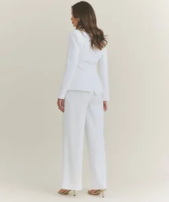 Hot Six Stories Asymmetrical Tailored Jacket - White
