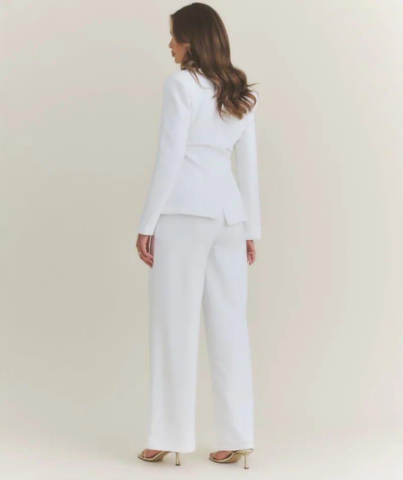 Hot Six Stories Asymmetrical Tailored Jacket - White