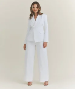 Hot Six Stories Asymmetrical Tailored Jacket - White