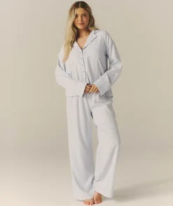 Best Six Stories Blue Stripe Pyjama Shirt - Baby Blue