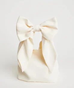 Best Six Stories Bow Detail Crepe Pouch Bag