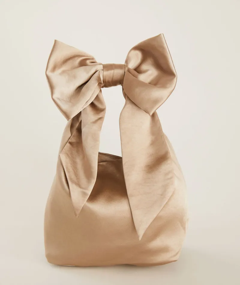 Outlet Six Stories Bow Detail Satin Pouch Bag