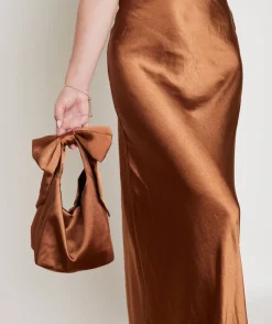 Outlet Six Stories Bow Detail Satin Pouch Bag