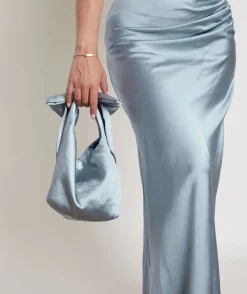 Outlet Six Stories Bow Detail Satin Pouch Bag
