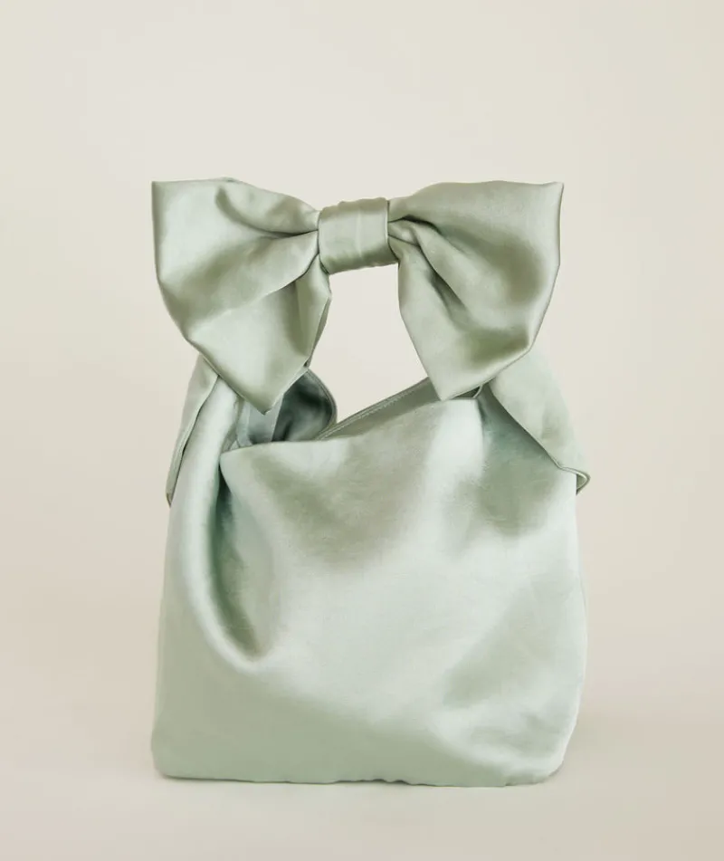 Outlet Six Stories Bow Detail Satin Pouch Bag