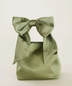 Outlet Six Stories Bow Detail Satin Pouch Bag