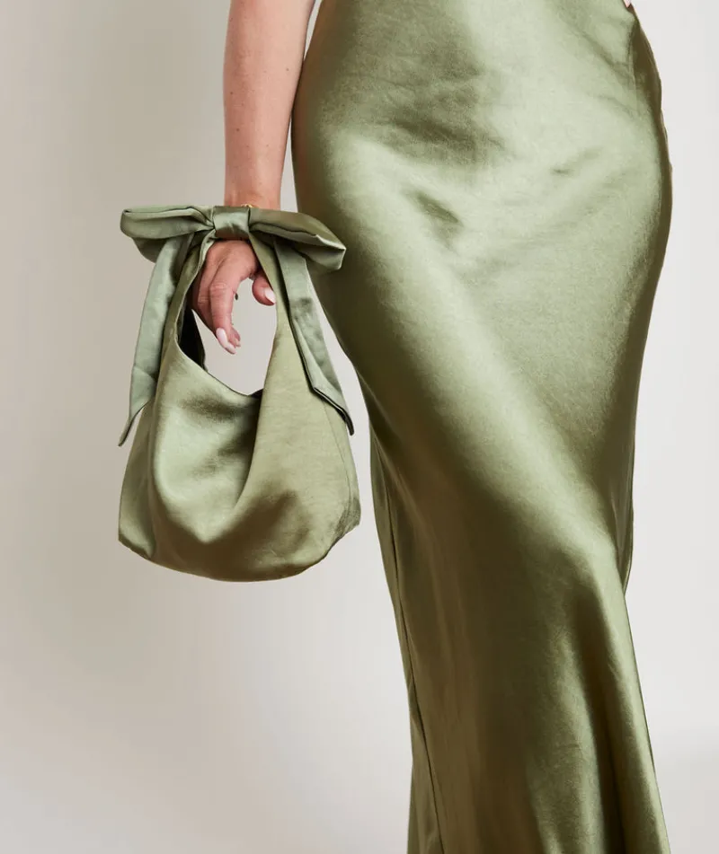 Outlet Six Stories Bow Detail Satin Pouch Bag
