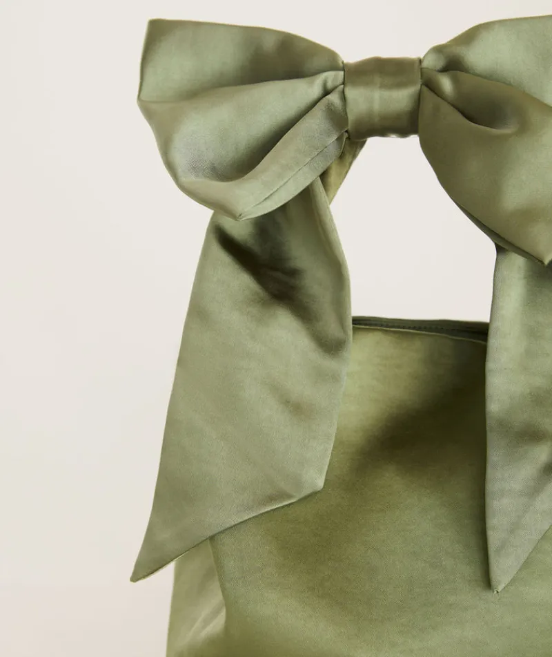 Outlet Six Stories Bow Detail Satin Pouch Bag