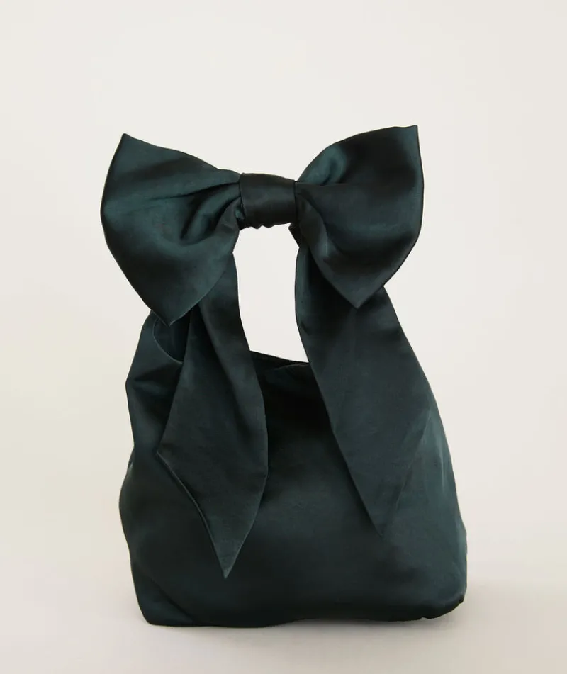 Outlet Six Stories Bow Detail Satin Pouch Bag