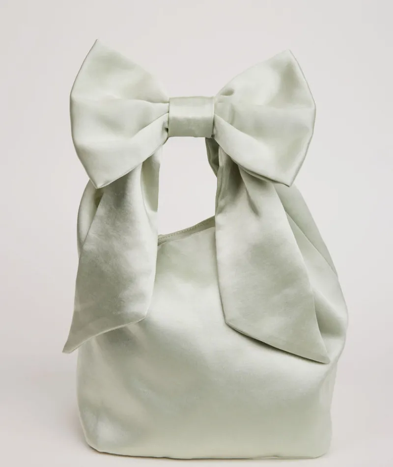 Outlet Six Stories Bow Detail Satin Pouch Bag