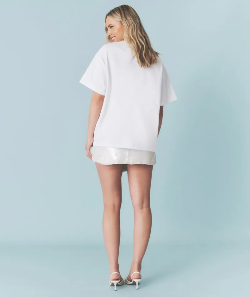 Six Stories Bride Champagne Coupe Tee - White