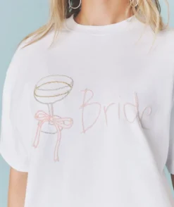 Six Stories Bride Champagne Coupe Tee - White