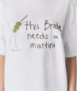 Clearance Six Stories Bride Needs a Martini Beaded Tee - White
