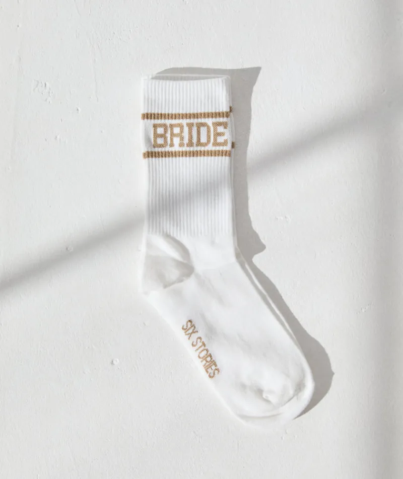 Sale Six Stories Bride Socks - Gold