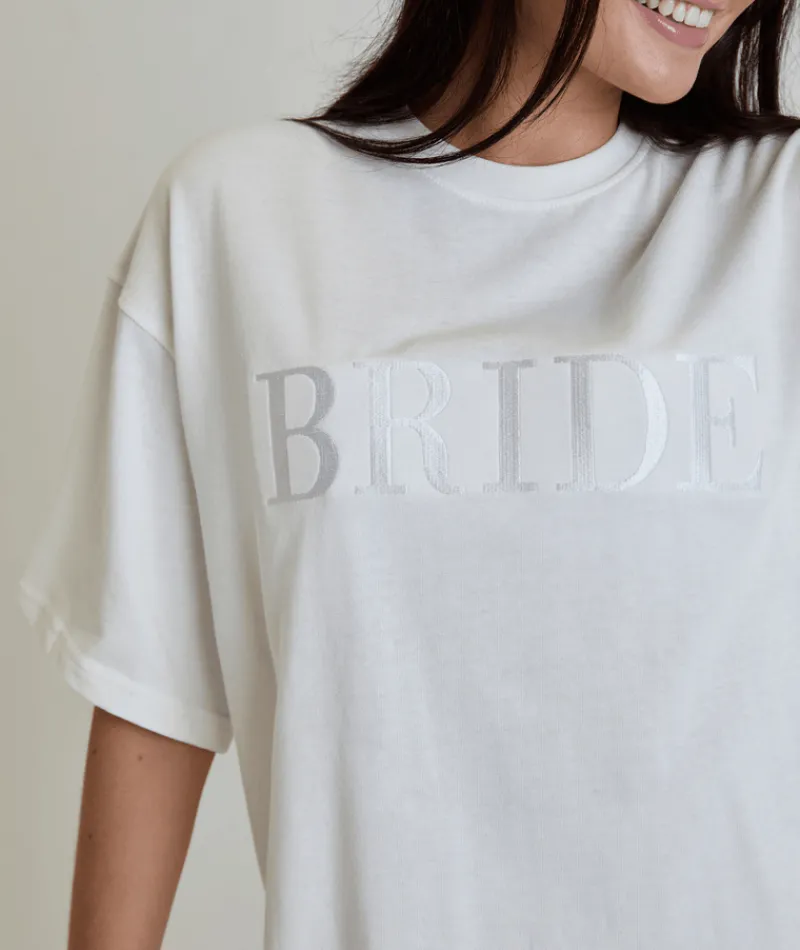 Clearance Six Stories Bride Statement Tee - All White