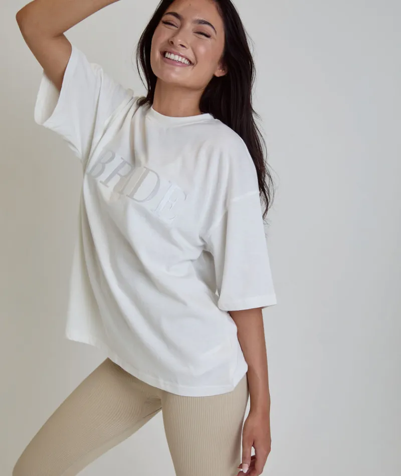 Clearance Six Stories Bride Statement Tee - All White