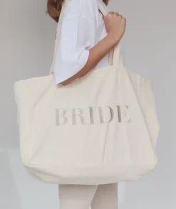 New Six Stories Bride Statement Tote Bag - Champagne