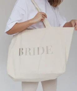 New Six Stories Bride Statement Tote Bag - Champagne