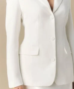 Sale Six Stories Cinched Tailored Bridal Blazer - Off White