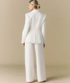 Sale Six Stories Cinched Tailored Bridal Blazer - Off White