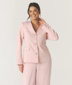 Best Six Stories Collarless Tailored Jacket - Pink