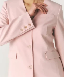 Best Six Stories Collarless Tailored Jacket - Pink