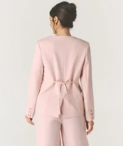 Best Six Stories Collarless Tailored Jacket - Pink