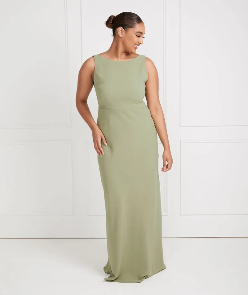 Online Six Stories Cowl Back Crepe Bridesmaid Dress - Sage