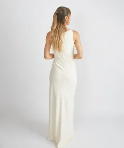 Online Six Stories Cowl Front Crepe Bridesmaid Dress - Almond