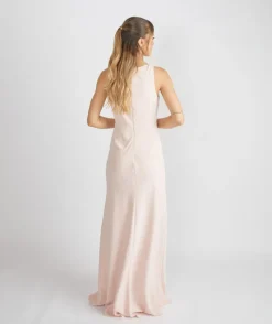 Six Stories Cowl Front Crepe Bridesmaid Dress - Blush