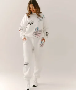Sale Six Stories Destination Bride Graphic Sweatpants - White