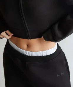 Online Six Stories Double Waistband Joggers - Black