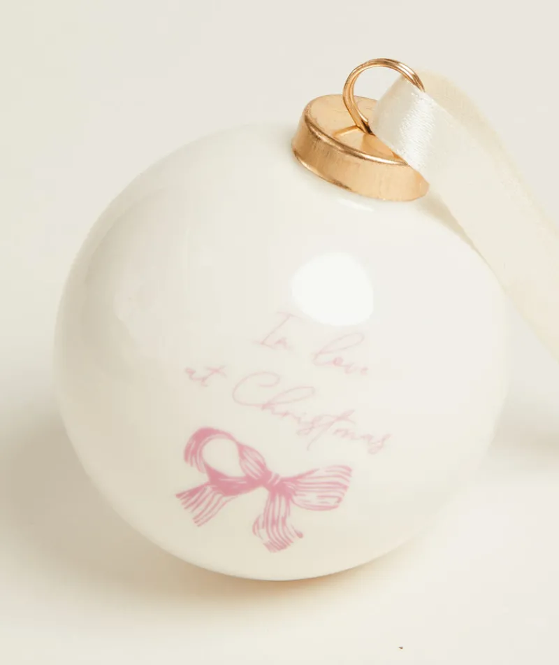 Clearance Six Stories In Love' Christmas Bauble - Ivory