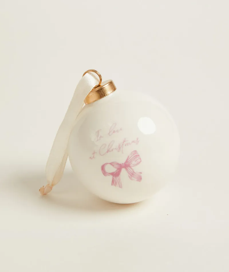 Clearance Six Stories In Love' Christmas Bauble - Ivory