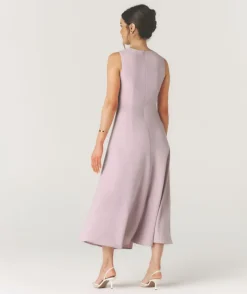 Clearance Six Stories Knot Detail Sleeveless Midi Dress - Pale Lilac