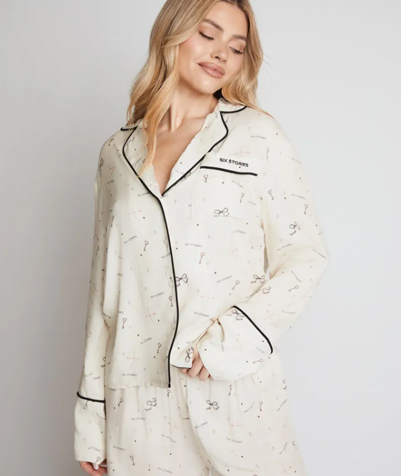 New Six Stories Limited Edition Long Sleeve Wide Leg Pyjama Set