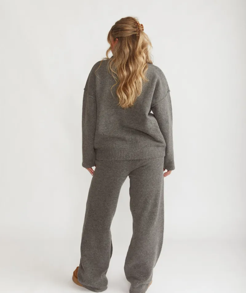 Six Stories Limited Edition Relaxed Wide Leg Trousers - Grey