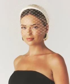 Best Six Stories Mesh Overlay Satin Fascinator - Lemon
