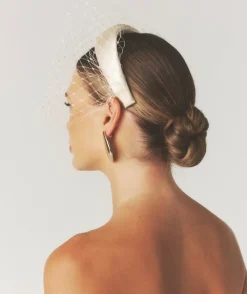 Best Six Stories Mesh Overlay Satin Fascinator - Lemon
