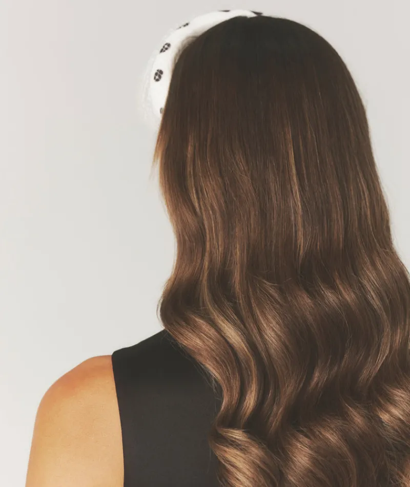 Discount Six Stories Mesh Printed Chunky Head Band - White Polka Dot