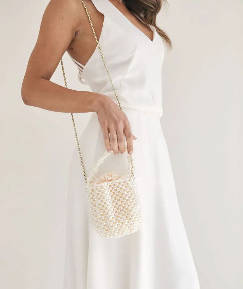 Outlet Six Stories Pearl Bucket Bag - Gold