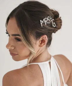 Sale Six Stories Personalised Mrs Hair Slide - Silver