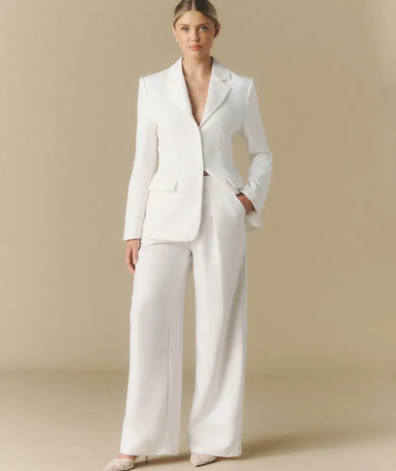 Hot Six Stories Pleated Wide Leg Trousers - Off White