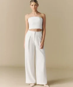 Hot Six Stories Pleated Wide Leg Trousers - Off White