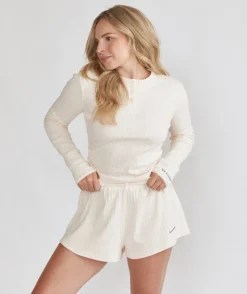 Best Six Stories Pointelle Long Sleeve Pyjama Top - Rosewater