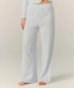 Best Six Stories Pointelle Pyjama Trousers - Baby Blue