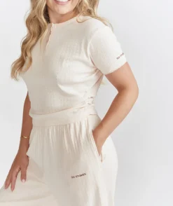 Outlet Six Stories Pointelle Wide Leg Pyjama Trousers - Rosewater
