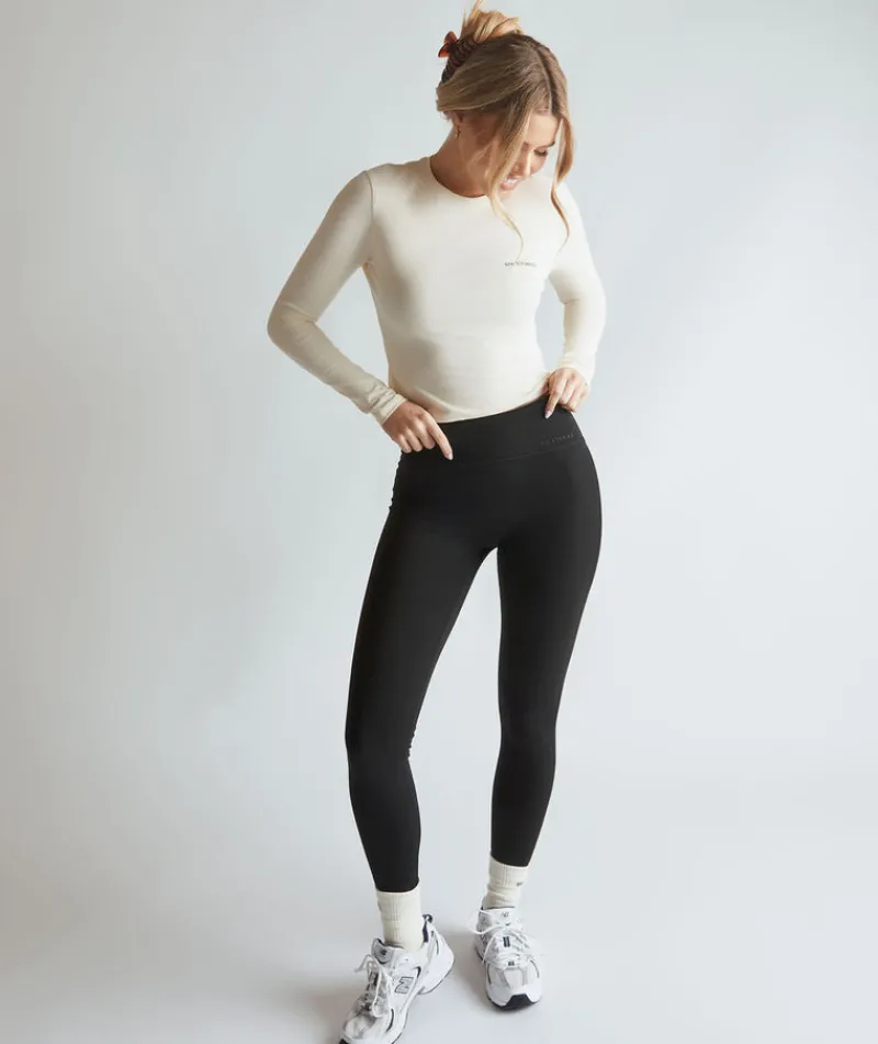 Six Stories Premium Branded Leggings - Black