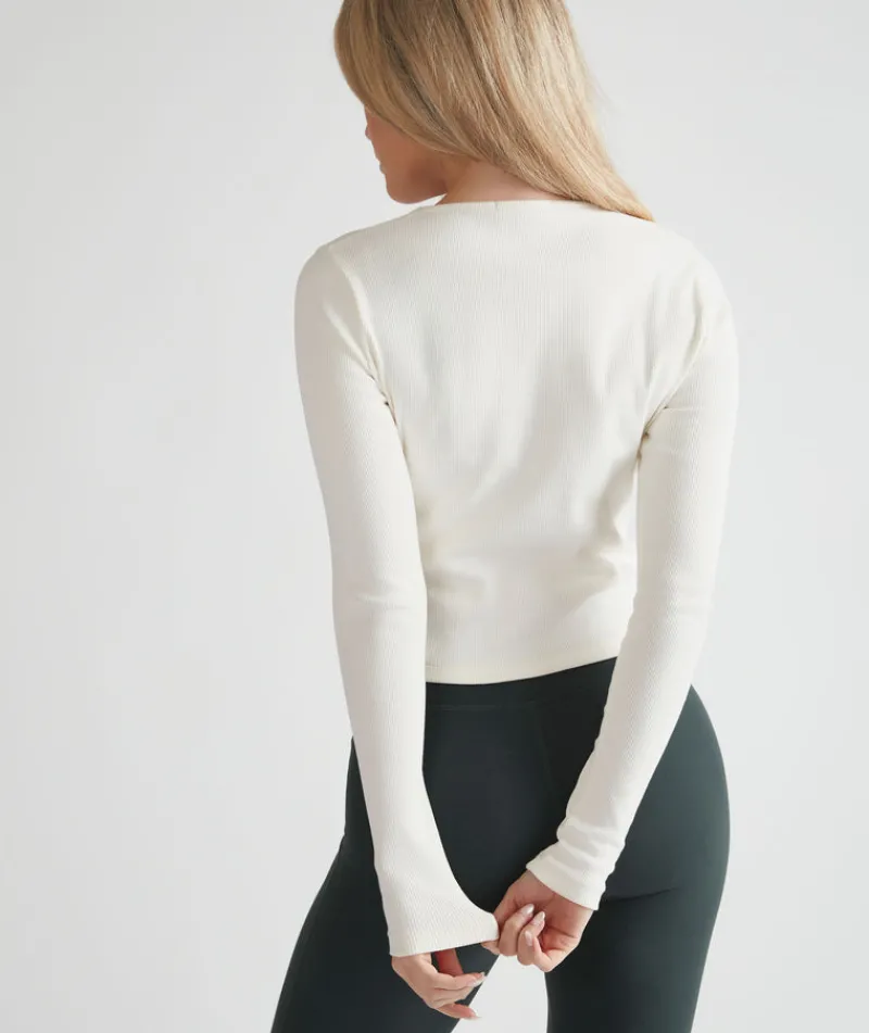 Best Six Stories Ribbed Cardigan - Buttermilk